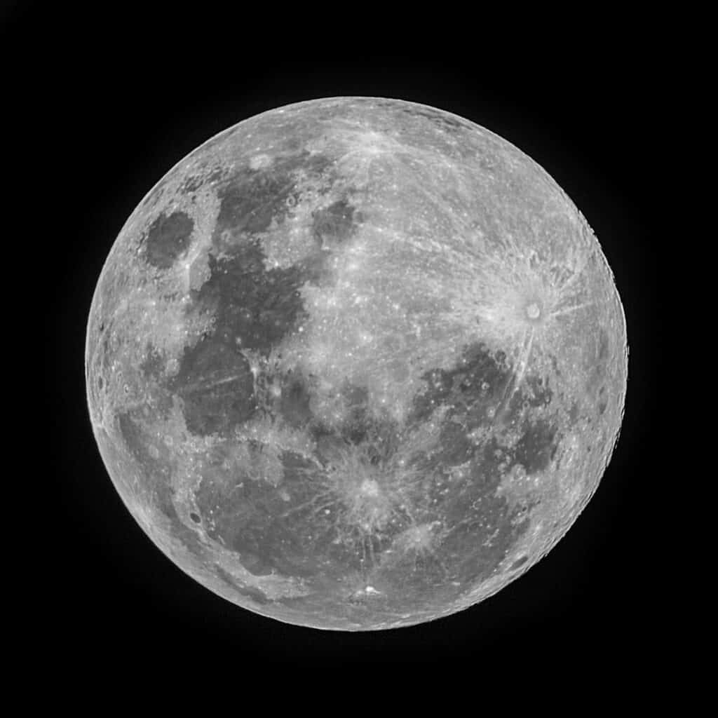 grayscale photo of full moon